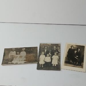 Vintage antique Black and White Family Photos Postcards.